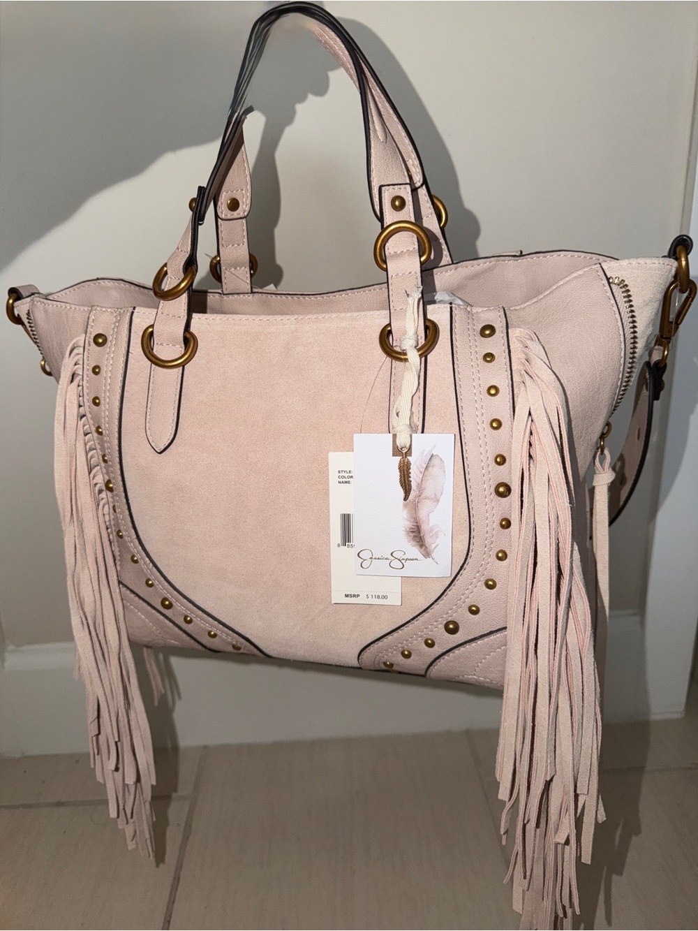 Jessica Simpson Pink Fringe Purse